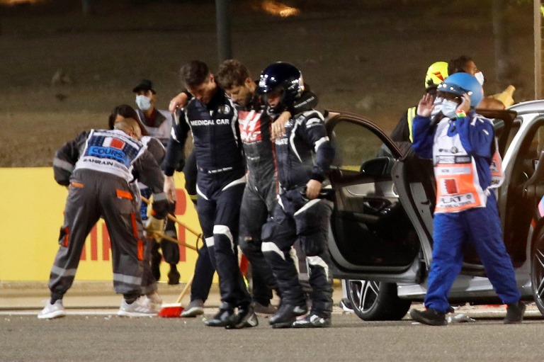 Le cinture di sicurezza Sabelt nell’incidente di Romain Grosjean - image GROSJEAN on https://motori.net